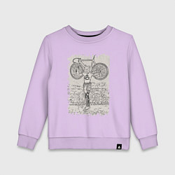 Свитшот хлопковый детский Bike punk fox, цвет: лаванда