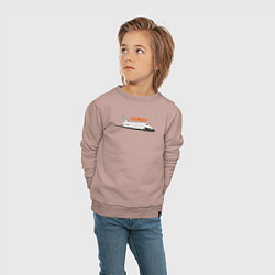 Свитшот хлопковый детский Буран шаттл СССР, цвет: пыльно-розовый — фото 2