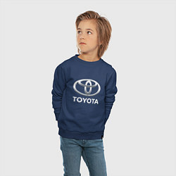Свитшот хлопковый детский TOYOTA 3D Logo, цвет: тёмно-синий — фото 2