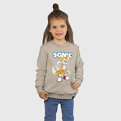 Свитшот хлопковый детский Майлз Тейлз Прауэр Sonic Видеоигра, цвет: миндальный — фото 2
