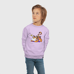 Свитшот хлопковый детский Тигрёнок и бабочка, цвет: лаванда — фото 2