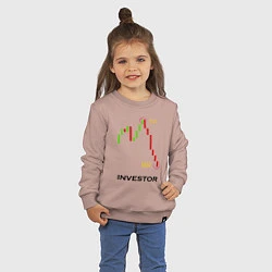 Свитшот хлопковый детский Investor, цвет: пыльно-розовый — фото 2