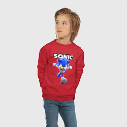 Свитшот хлопковый детский Sonic the Hedgehog 2, цвет: красный — фото 2