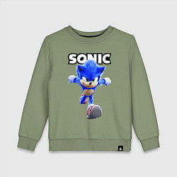 Свитшот хлопковый детский Sonic the Hedgehog 2022, цвет: авокадо