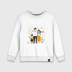 Свитшот хлопковый детский FRIENDLY FAMILY, цвет: белый