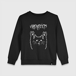 Свитшот хлопковый детский Architects Рок кот, цвет: черный