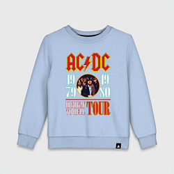 Свитшот хлопковый детский ACDC HIGHWAY TO HELL TOUR, цвет: мягкое небо