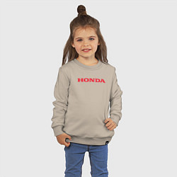 Свитшот хлопковый детский HONDA ХОНДА LOGO спина, цвет: миндальный — фото 2