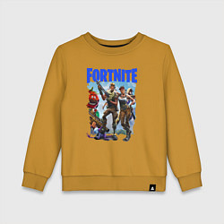 Свитшот хлопковый детский FORTNITE ПЕРСОНАЖИ ИГРЫ, цвет: горчичный