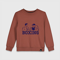 Свитшот хлопковый детский Бокс Boxing is cool, цвет: кирпичный