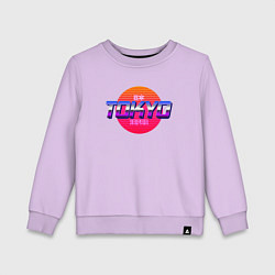 Свитшот хлопковый детский Retrowave Tokyo, цвет: лаванда