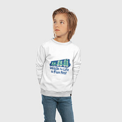 Свитшот хлопковый детский WALK FOR LIFE FUN FEST, цвет: белый — фото 2