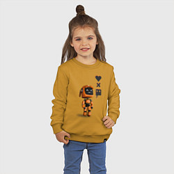 Свитшот хлопковый детский Оранжевый робот с логотипом LDR, цвет: горчичный — фото 2