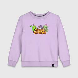 Свитшот хлопковый детский My Singings Monsters Logo, цвет: лаванда