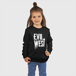 Свитшот хлопковый детский Evil west logo, цвет: черный — фото 2