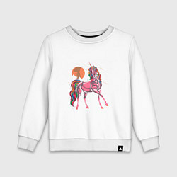Свитшот хлопковый детский UNICORN HORSE, цвет: белый