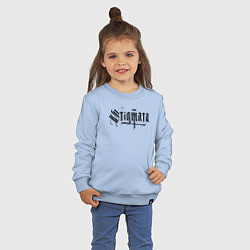 Свитшот хлопковый детский Stigmata логотип, цвет: мягкое небо — фото 2