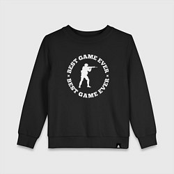 Свитшот хлопковый детский Символ Counter Strike и круглая надпись Best Game, цвет: черный