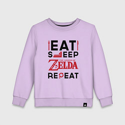 Детский свитшот Надпись: Eat Sleep Zelda Repeat