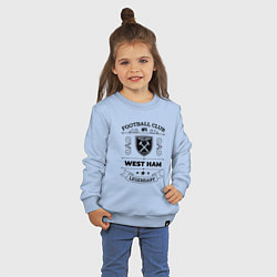 Свитшот хлопковый детский West Ham: Football Club Number 1 Legendary, цвет: мягкое небо — фото 2