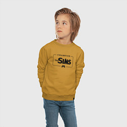 Свитшот хлопковый детский The Sims Gaming Champion: рамка с лого и джойстико, цвет: горчичный — фото 2