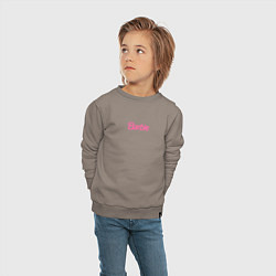 Свитшот хлопковый детский Barbie mini logo, цвет: утренний латте — фото 2