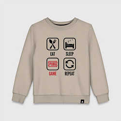 Детский свитшот Eat Sleep PUBG Repeat