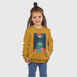 Свитшот хлопковый детский Mars Alien, цвет: горчичный — фото 2
