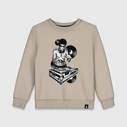 Свитшот хлопковый детский Bruce Lee - Vinyl Dj, цвет: миндальный
