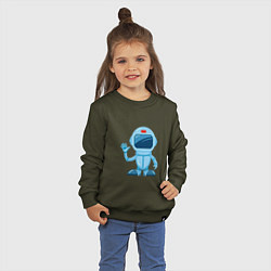 Свитшот хлопковый детский Blue Spaceman, цвет: хаки — фото 2