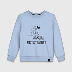 Свитшот хлопковый детский WU Protect Ya Neck, цвет: мягкое небо