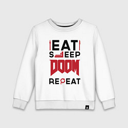 Детский свитшот Надпись: Eat Sleep Doom Repeat