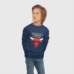 Свитшот хлопковый детский Chicago Bulls, цвет: тёмно-синий — фото 2