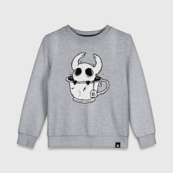 Свитшот хлопковый детский Hollow Knight рыцарь в чашке, цвет: меланж