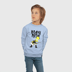 Свитшот хлопковый детский Барт Симпсон - heavy metal, цвет: мягкое небо — фото 2