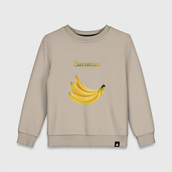 Свитшот хлопковый детский Bananas, бананы, цвет: миндальный