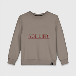 Свитшот хлопковый детский Dark Souls - You Died, цвет: утренний латте