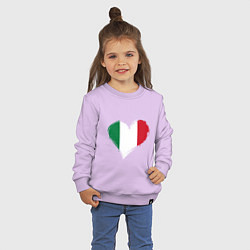 Свитшот хлопковый детский Сердце - Италия, цвет: лаванда — фото 2