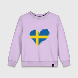 Свитшот хлопковый детский Сердце - Швеция, цвет: лаванда