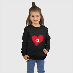 Свитшот хлопковый детский Сердце - Тунис, цвет: черный — фото 2