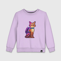 Свитшот хлопковый детский Stray pixel art, цвет: лаванда