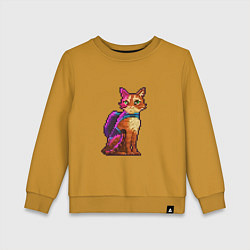 Свитшот хлопковый детский Stray pixel art, цвет: горчичный