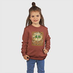 Свитшот хлопковый детский Совушка бейби на коричневом, цвет: кирпичный — фото 2