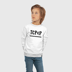 Свитшот хлопковый детский TCPIP Connecting people since 1972, цвет: белый — фото 2