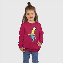 Свитшот хлопковый детский Барт Симпсон - игра головой!, цвет: маджента — фото 2