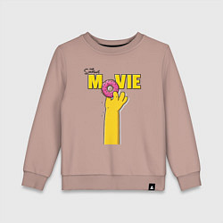 Свитшот хлопковый детский The Simpsons Movie, цвет: пыльно-розовый