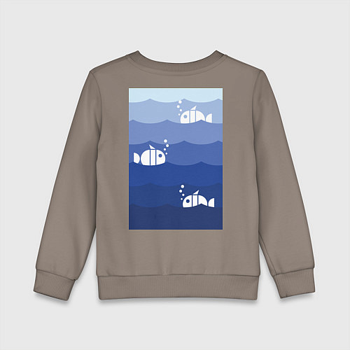 Детский свитшот CMYK рыбка / Утренний латте – фото 2