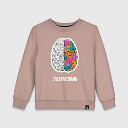 Свитшот хлопковый детский Creative Brain, цвет: пыльно-розовый