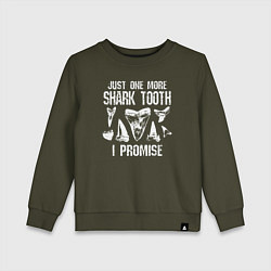Свитшот хлопковый детский Еще один акулий зуб - обещаю, цвет: хаки