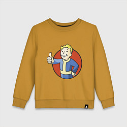 Свитшот хлопковый детский Vault boy like, цвет: горчичный